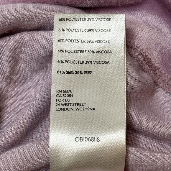 We The Free People Valerie Velvet Oversized Tee Medium Top Purple Boxy Velour - Picture 10 of 10